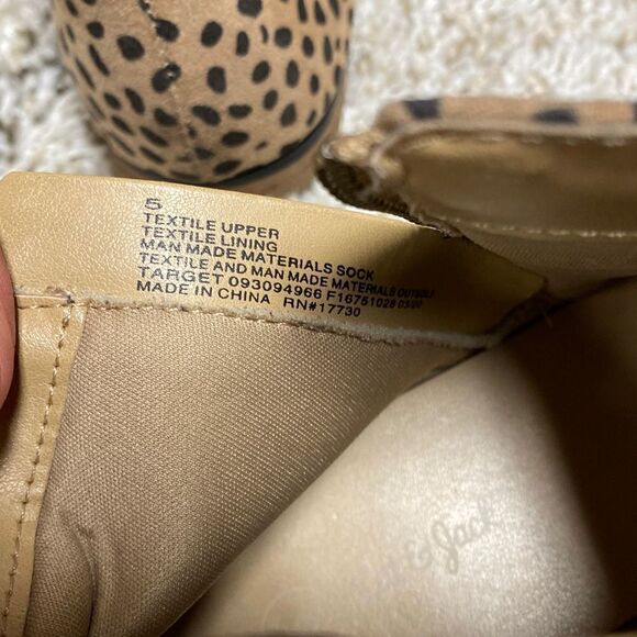 Cat & Jack Leopard Booties Size 5 - Picture 8 of 9
